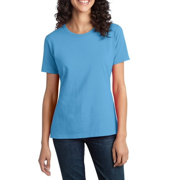 JustBlanks Womens Short Sleeve Ring Spun Cotton Crew Neck Fitted Style T Shirt