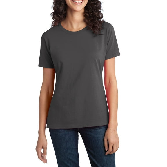 JustBlanks Womens Short Sleeve Ring Spun Cotton Crew Neck Fitted Style T Shirt