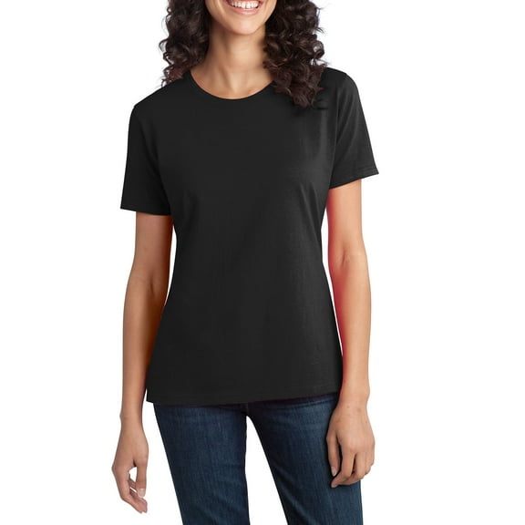 Just Blanks Ladies Essential Ring Spun Cotton T-Shirt, Jet Black, 4XL