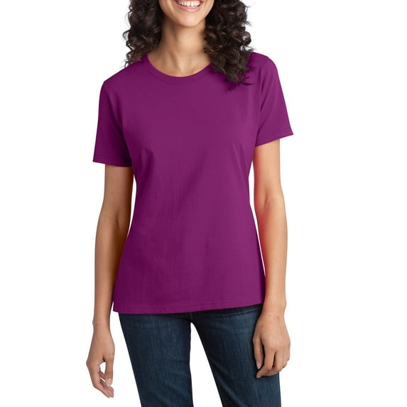 JustBlanks Womens Short Sleeve Ring Spun Cotton Crew Neck Fitted Style T Shirt