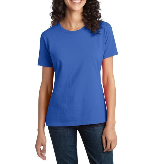 JustBlanks Womens Short Sleeve Ring Spun Cotton Crew Neck Fitted Style T Shirt