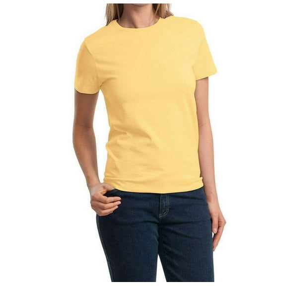 JustBlanks Womens Essential Soft Cotton Comfortable Fit Short Sleeve Rib Knit Collar T-Shirt