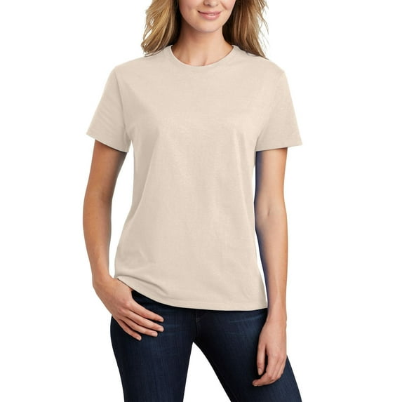 JustBlanks Womens Essential Soft Cotton Comfortable Fit Short Sleeve Rib Knit Collar T-Shirt