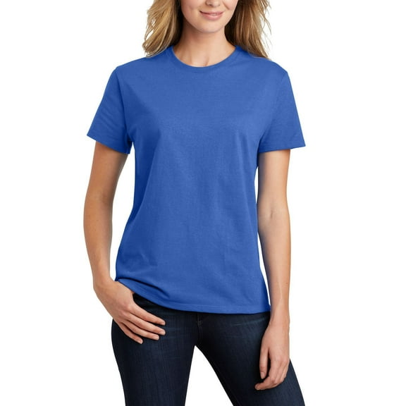 JustBlanks Womens Essential Soft Cotton Comfortable Fit Short Sleeve Rib Knit Collar T-Shirt