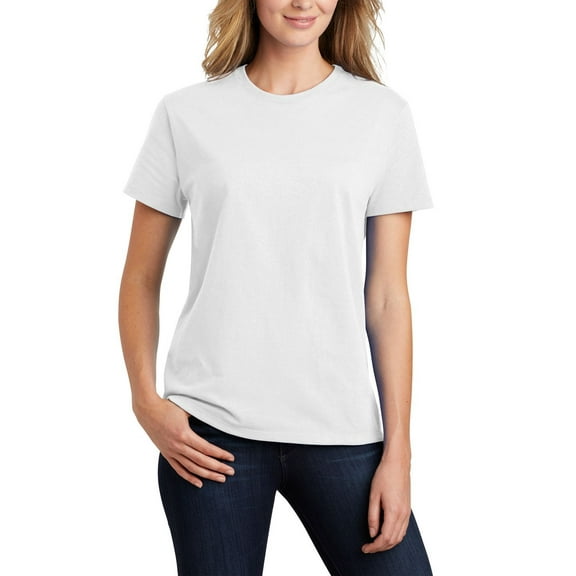 JustBlanks Womens Essential Soft Cotton Comfortable Fit Short Sleeve Rib Knit Collar T-Shirt