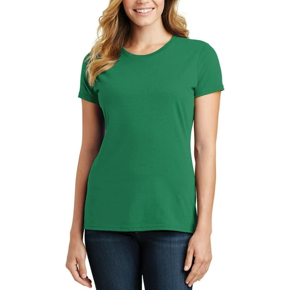 JustBlanks Womens Short Sleeve Cotton Blend Crewneck T Shirt