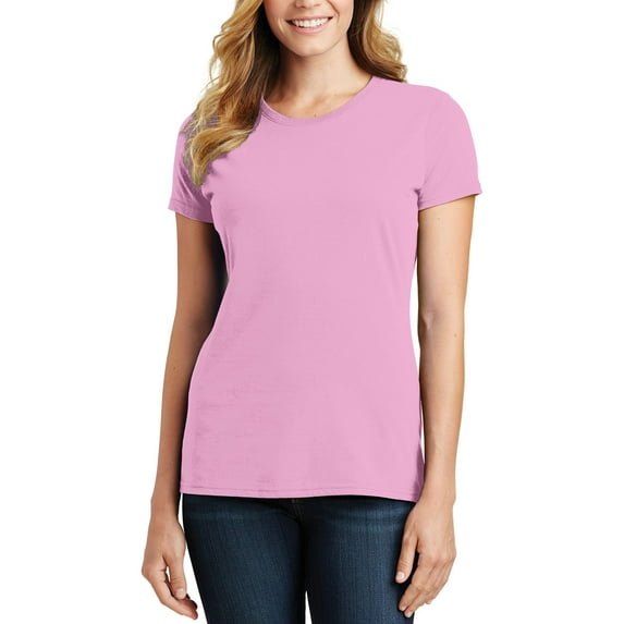 JustBlanks Womens Short Sleeve Cotton Blend Crewneck T Shirt