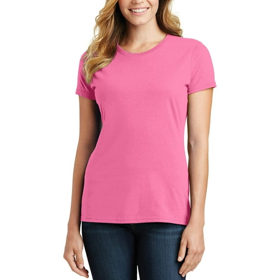 JustBlanks Womens Short Sleeve Cotton Blend Crewneck T Shirt