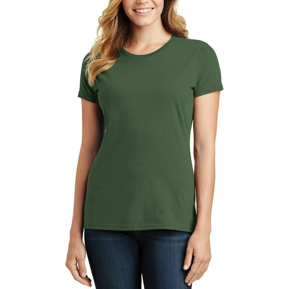 JustBlanks Womens Short Sleeve Cotton Blend Crewneck T Shirt