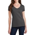 thumbnail image 1 of Just Blanks Ladies Fan Favorite V-Neck Tee, Charcoal, 4XL, 1 of 1
