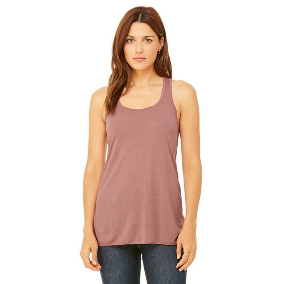 Just Blanks Ladies' Flowy Racerback Tank, MAUVE, M