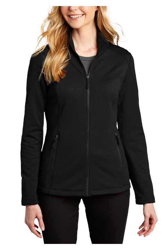 Womens Lightweight Grid Fleece Jacket Stretchy Fabric with Full Zip