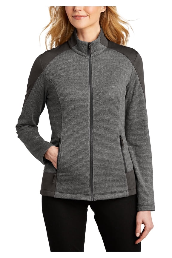 Womens Lightweight Grid Fleece Jacket Stretchy Fabric with Full Zip