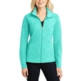 thumbnail image 1 of JustBlanks Womens Heather Microfleece Full Zip Jacket Soft Polyester Fleece Lightweight Long Sleeve, 1 of 1