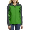 thumbnail image 1 of Just Blanks Ladies Hooded Core Soft Shell Jacket, Vine Green/ Battleship Grey, 4XL, 1 of 1