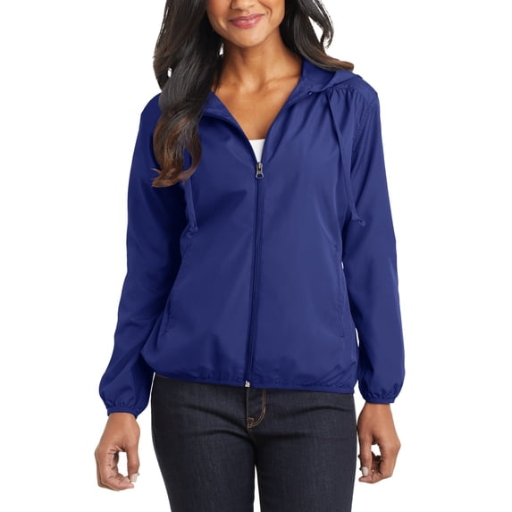 JustBlanks Womens Lightweight Polyester Hooded Full Zip Jacket with Front Pockets