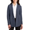 thumbnail image 1 of Just Blanks Ladies Interlock Cardigan Shawl Collar Side Seam Pockets, Estate Blue Heather/ Charcoal Heather, 4XL, 1 of 1