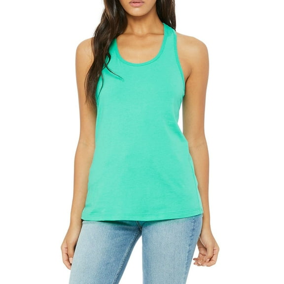 JustBlanks Women Jersey Racerback Tank 100 Airlume Combed Ring Spun Cotton Merrowed Bottom Hem Relaxed Fit