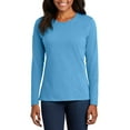 thumbnail image 1 of JustBlanks Ladies Long Sleeve Core Cotton Tee Open Hem Cuffs, 1 of 1