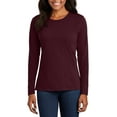 thumbnail image 1 of JustBlanks Ladies Long Sleeve Core Cotton Tee Open Hem Cuffs, 1 of 1