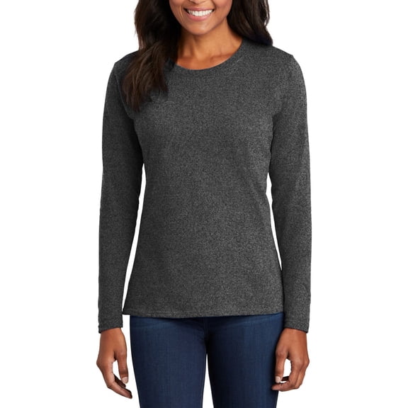 JustBlanks Ladies Long Sleeve Core Cotton Tee Open Hem Cuffs