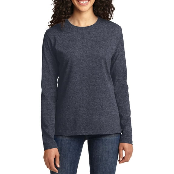 JustBlanks Ladies Long Sleeve Core Cotton Tee Open Hem Cuffs