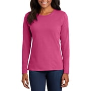 JustBlanks Ladies Long Sleeve Core Cotton Tee Open Hem Cuffs