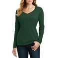 thumbnail image 1 of JustBlanks Ladies Long Sleeve Fan Favorite™ V-Neck Tee You'll be the biggest fan around of this 100% ring spun cotton tee. 4.5-ounce, 100% ring spun cotton, 1 of 6