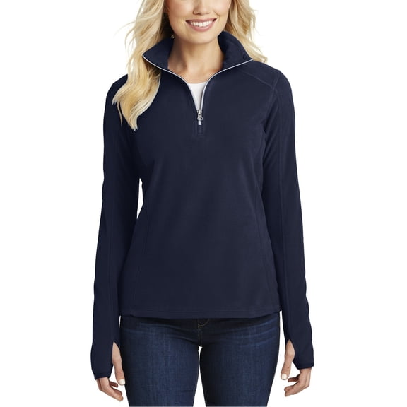 JustBlanks Ladies Microfleece 1 2 Zip Pullover Soft Polyester Fleece Long Sleeve