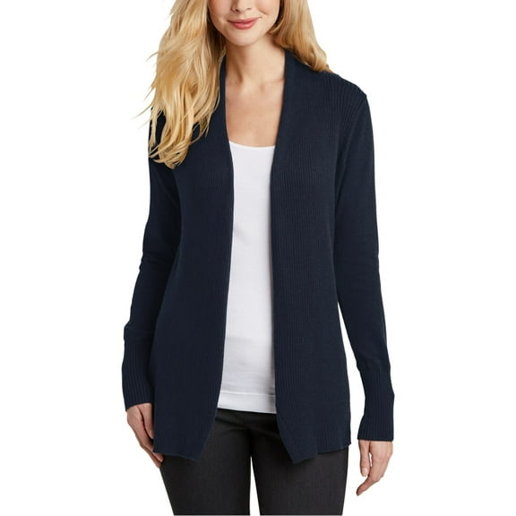 JustBlanks Womens Open Front Cardigan Sweater Cotton Nylon Blend Rib Knit Shawl Collar Long Sleeve