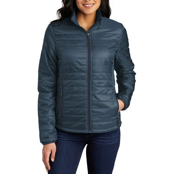 JustBlanks Womens Lightweight Packable Puffy Jacket Insulated Water Resistant with Stand Collar Full Sleeves