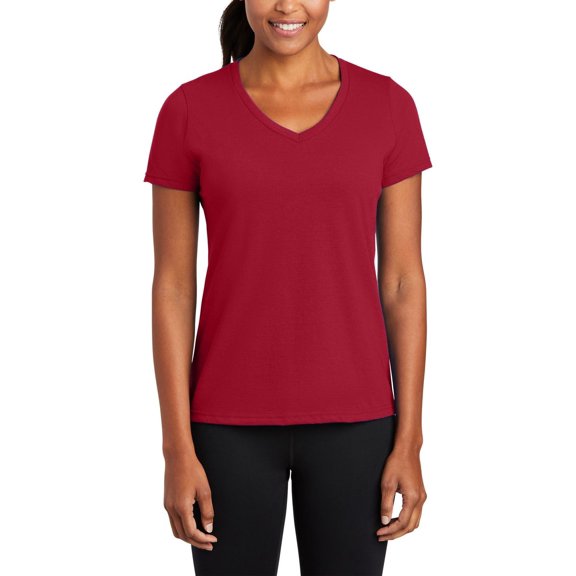 JustBlanks Womens Performance Blend V Neck Moisture Wicking Short Sleeve T Shirt