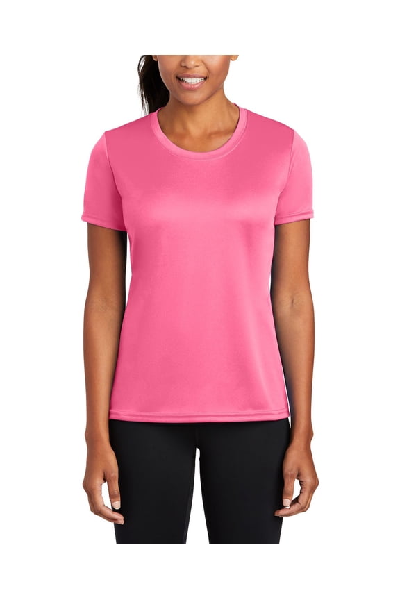 Womens Performance Moisture Wicking Crew Neck Short Sleeve T-Shirt