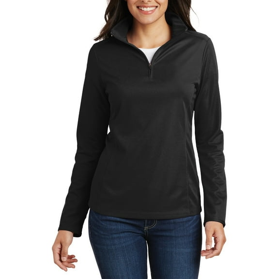 JustBlanks Womens Performance 1 2 Zip Pullover Polyester Mesh Moisture Wicking Cadet Collar