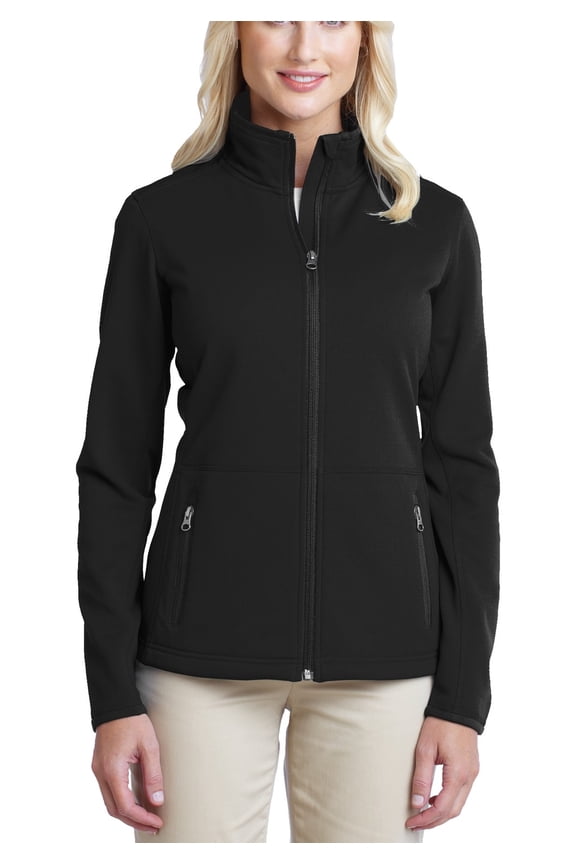Womens Pique Fleece Jacket Soft Polyester with Zip Front Adjustable Hem