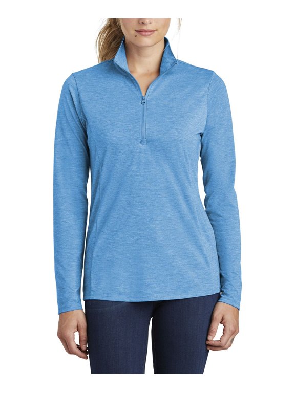 Womens Tri Blend Wicking 1 4 Zip Pullover with Cadet Collar