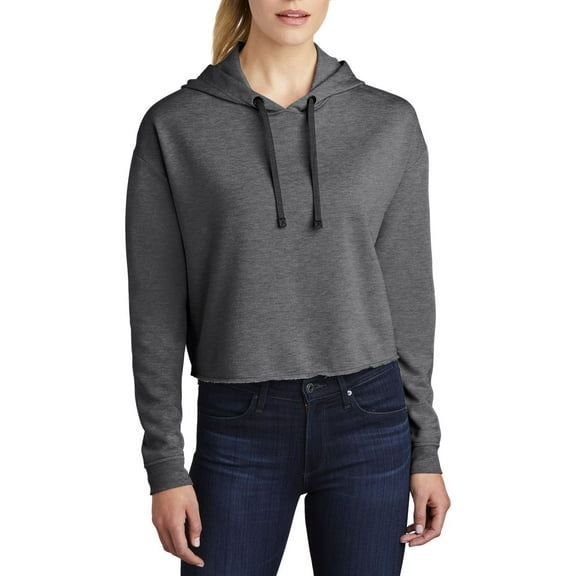 JustBlanks Womens Tri Blend Wicking Fleece Crop Hooded Pullover Moisture Wicking Lightweight Soft