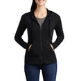 thumbnail image 1 of JustBlanks Womens Tri Blend Wicking Fleece Full Zip Hooded Jacket with Front Pockets, 1 of 1