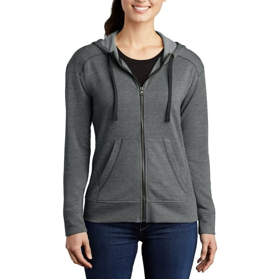 JustBlanks Womens Tri Blend Wicking Fleece Full Zip Hooded Jacket with Front Pockets