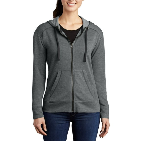 JustBlanks Womens Tri Blend Wicking Fleece Full Zip Hooded Jacket with Front Pockets