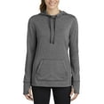 thumbnail image 1 of JustBlanks Womens Tri Blend Wicking Fleece Hooded Pullover Moisture Wicking Thumbhole Sleeves Drop Tail Hem, 1 of 1