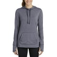 thumbnail image 1 of JustBlanks Womens Tri Blend Wicking Fleece Hooded Pullover Moisture Wicking Thumbhole Sleeves Drop Tail Hem, 1 of 1