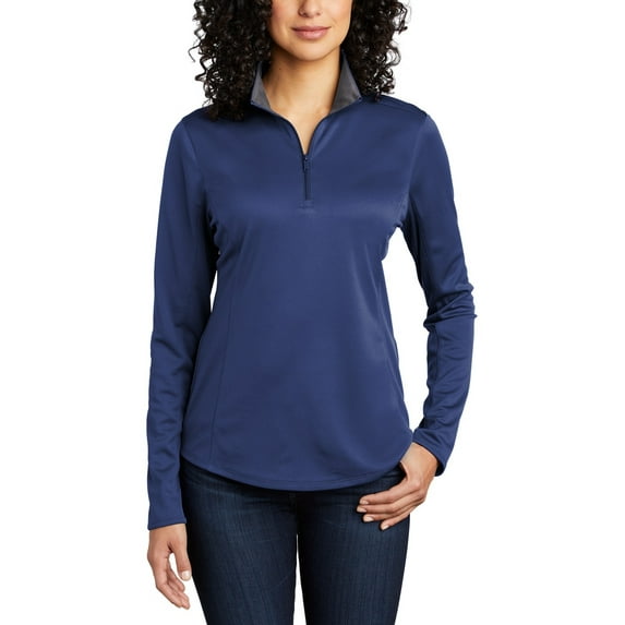 JustBlanks Womens 1 4-Zip Polyester Performance Pullover with Moisture Wicking Lightweight Double Knit