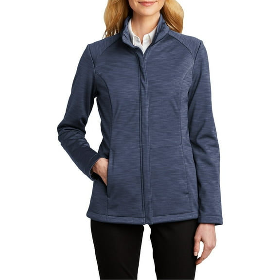 JustBlanks Womens Soft Shell Full Zip Jacket Water Resistant Stretch Polyester Knit