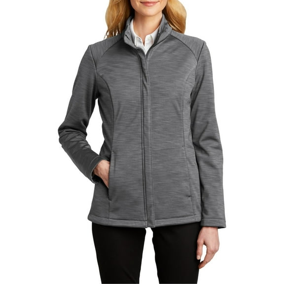 Just Blanks Ladies Stream Soft Shell Jacket Breathability Rating Reverse-Coil Zippers, Graphite Heather, 4XL