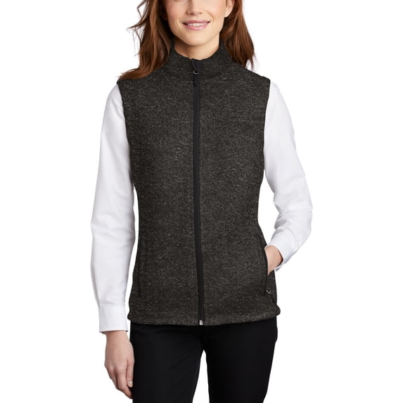 JustBlanks Womens Sweater Fleece Vest 8.8 oz 100 Polyester Twill Taped Neck Sleeveless Design