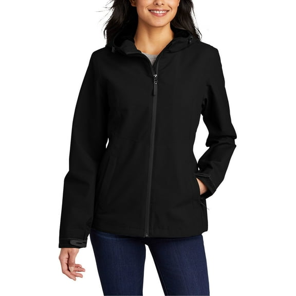 JustBlanks Womens Tech Rain Jacket with Adjustable Hood Waterproof Fabric