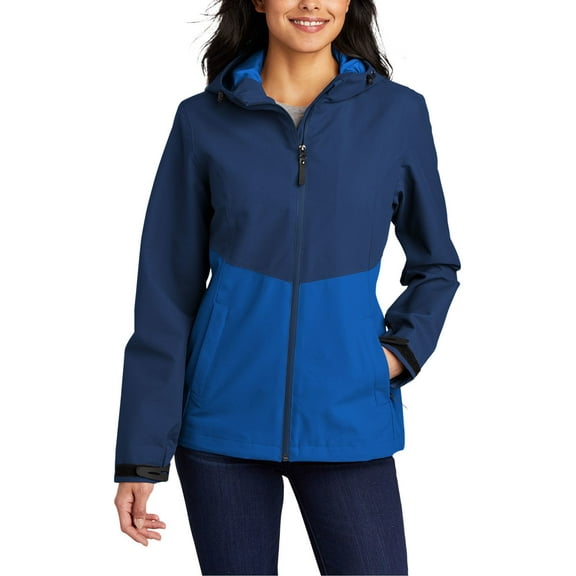JustBlanks Womens Tech Rain Jacket with Adjustable Hood Waterproof Fabric