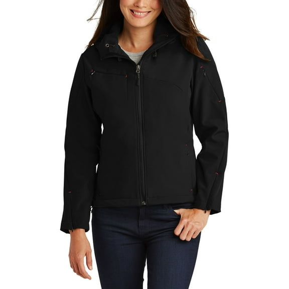 JustBlanks Ladies Textured Hooded Soft Shell Jacket Water Resistant Windproof Breathable Outerwear