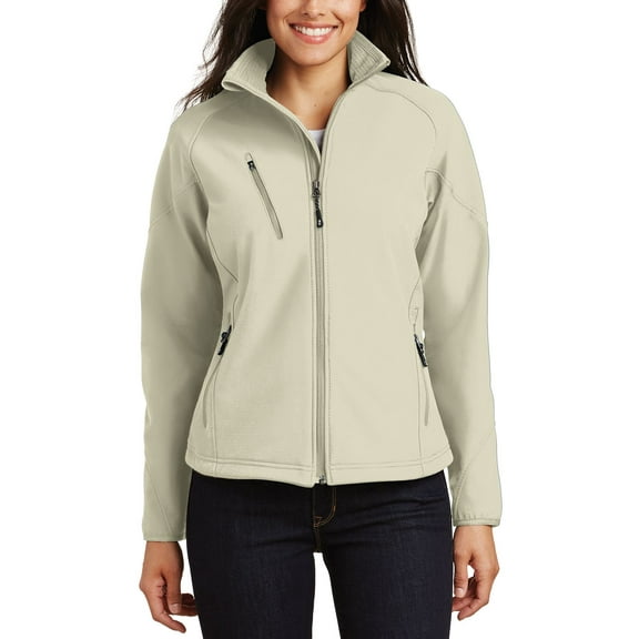 Just Blanks Ladies Textured Soft Shell Jacket, Stone, 4XL